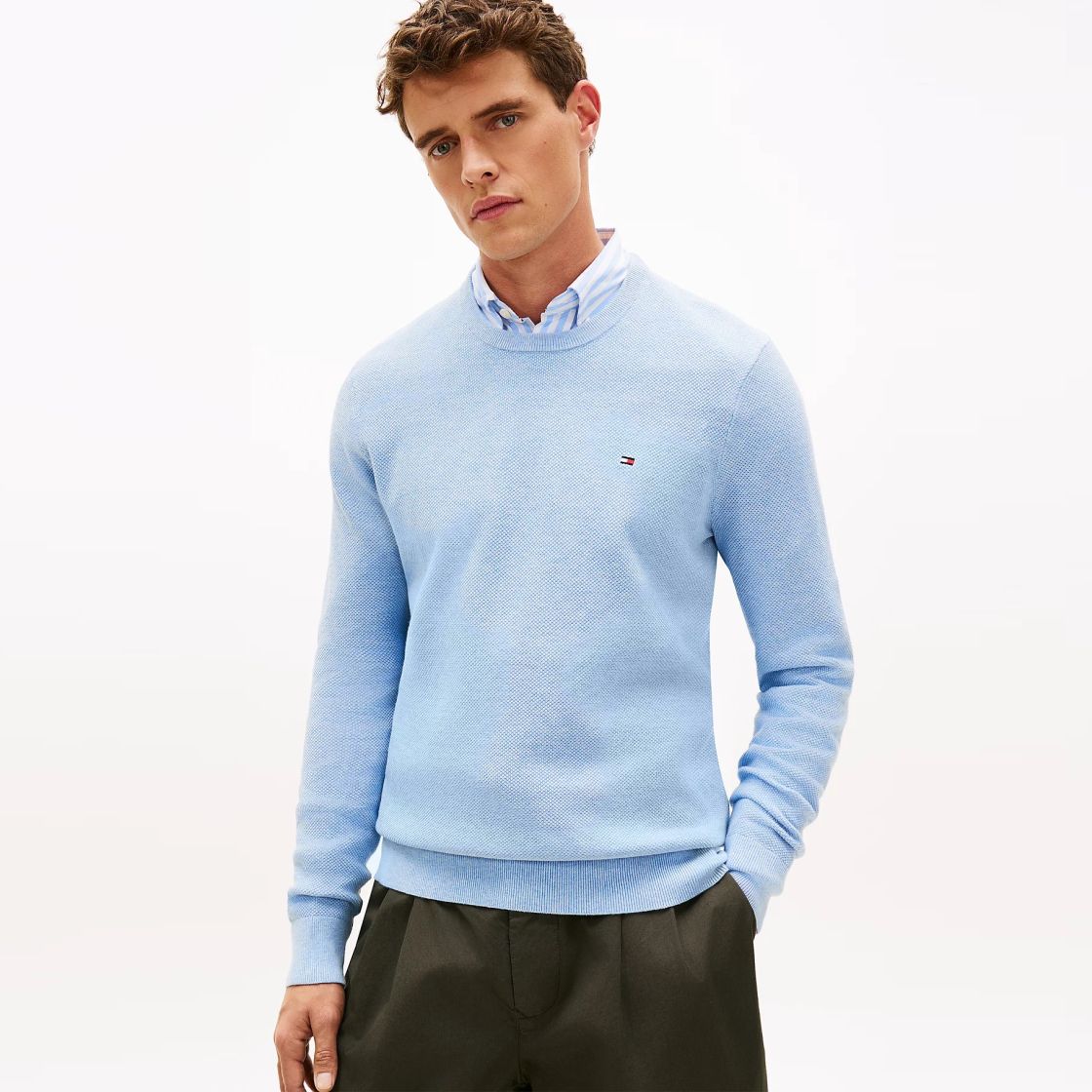 Tommy Hilfiger Essential Structure Sweater Licht Blauw