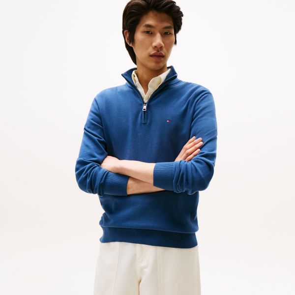 Tommy Hilfiger Essential Zip Sweater Donker Blauw
