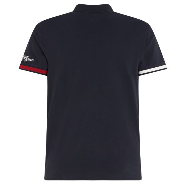 Tommy Hilfiger Flag Sleeve Slim Polo Navy