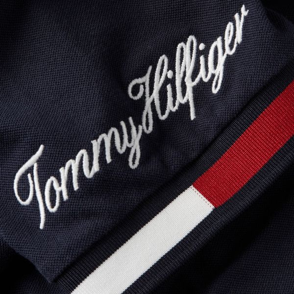 Tommy Hilfiger Flag Sleeve Slim Polo Navy