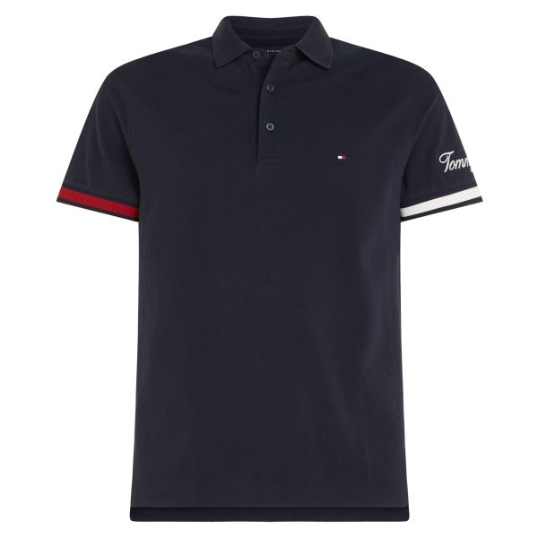 Tommy Hilfiger Flag Sleeve Slim Polo Navy