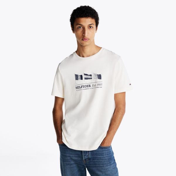 Tommy Hilfiger Flags T-shirt Off White