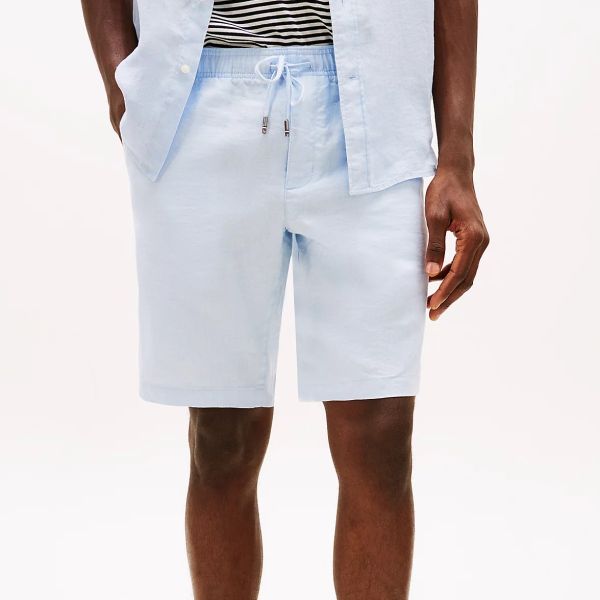 Tommy Hilfiger Harlem Linen Korte Broek Licht Blauw