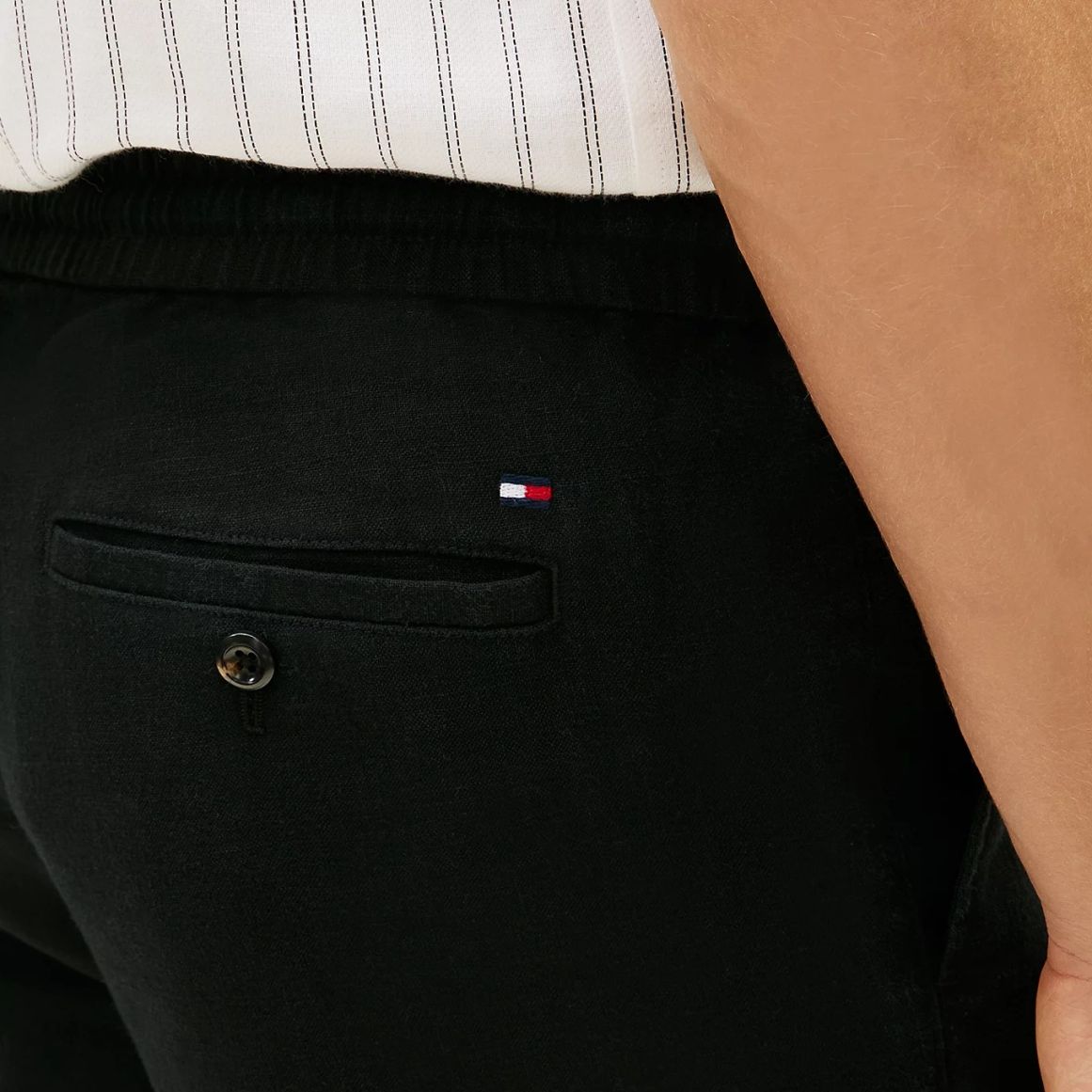 Tommy Hilfiger Harlem Sorona Linnen Broek Zwart