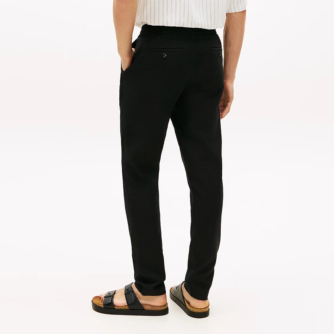 Tommy Hilfiger Harlem Sorona Linnen Broek Zwart