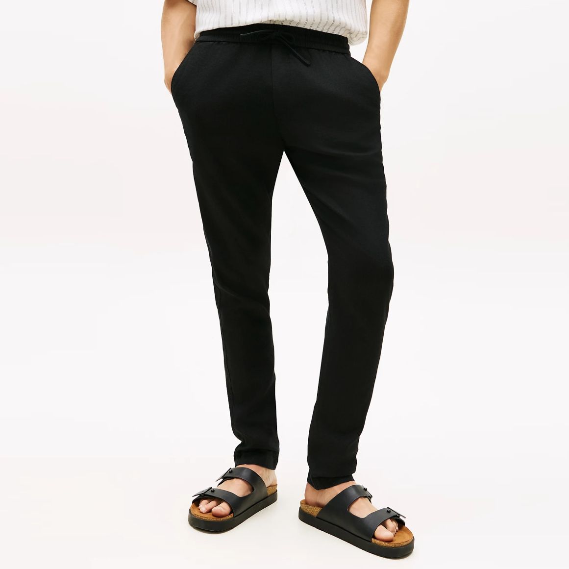 Tommy Hilfiger Harlem Sorona Linnen Broek Zwart