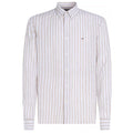 Tommy Hilfiger Linen Essential Stripe Overhemd Beige/Wit