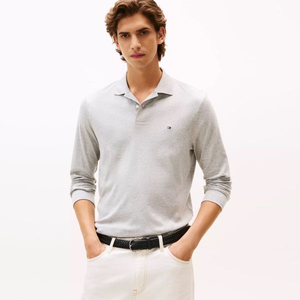 Tommy Hilfiger Liquid Cotton Longsleeve Polo Grijs