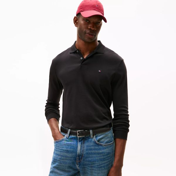 Tommy Hilfiger Liquid Cotton Longsleeve Polo Zwart