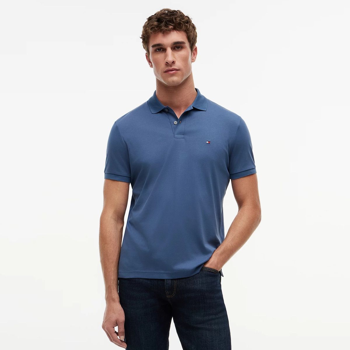Tommy Hilfiger Liquid Cotton Polo Donker Blauw