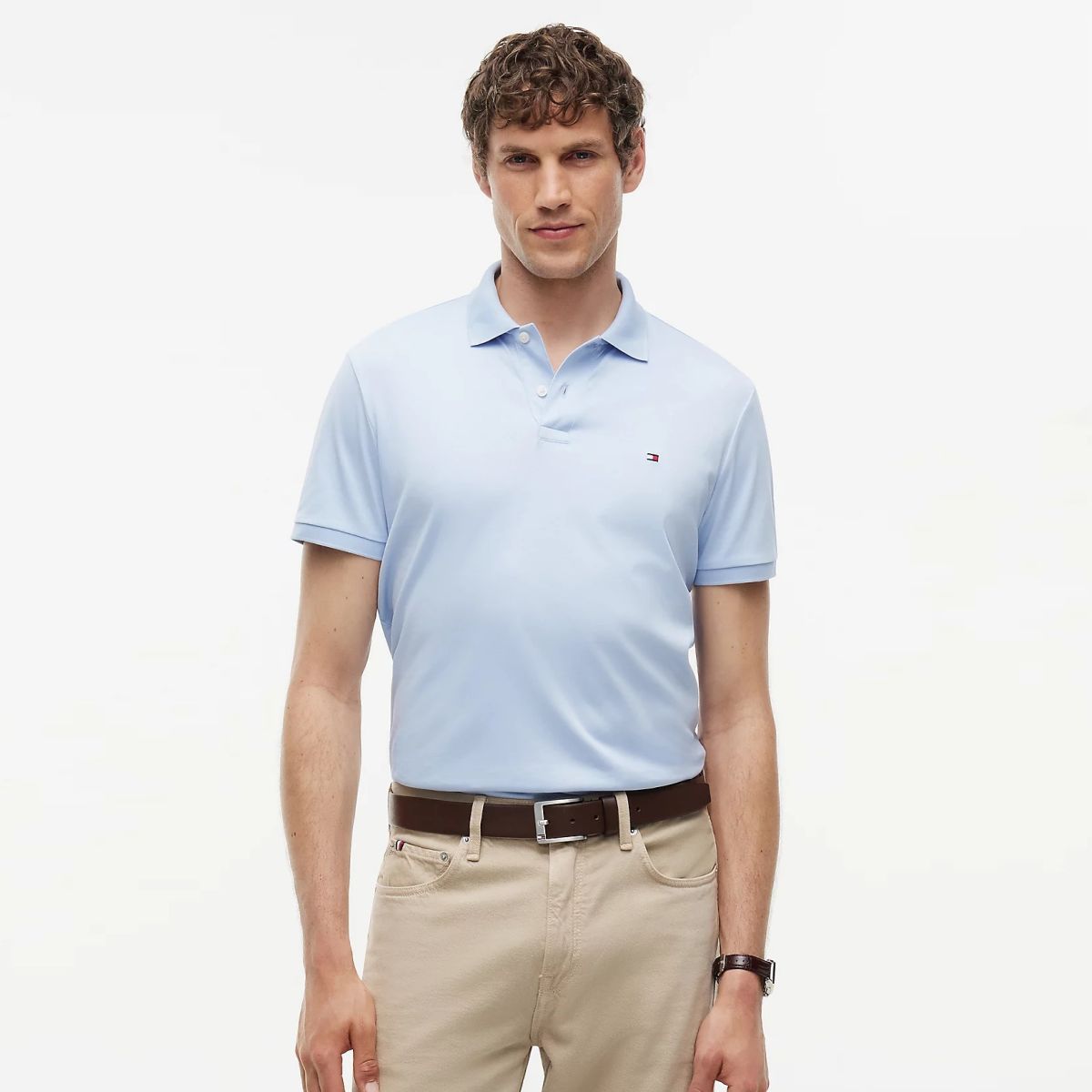 Tommy Hilfiger Liquid Cotton Polo Licht Blauw