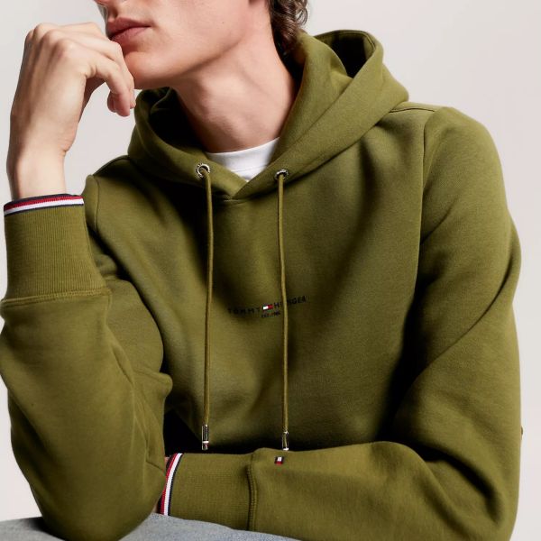 Tommy Hilfiger Logo Tipped Hoodie Groen