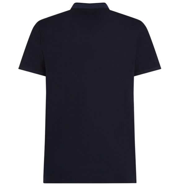 Tommy Hilfiger Mercerised Pique Zip Polo Navy