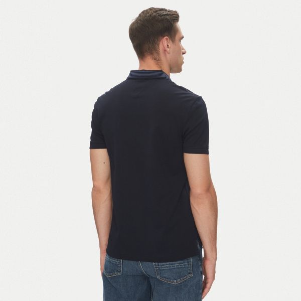 Tommy Hilfiger Mercerised Pique Zip Polo Navy