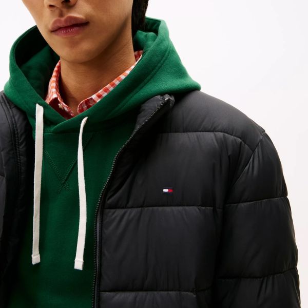 Tommy Hilfiger Mid Weight Collar Puffer Zwart