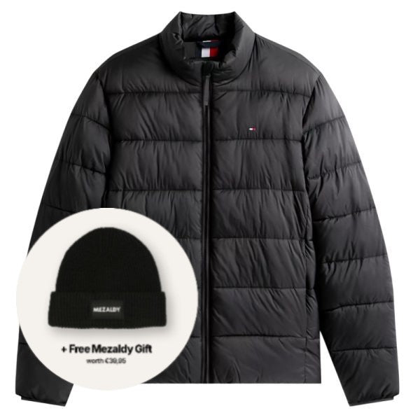 Tommy Hilfiger Mid Weight Collar Puffer Zwart