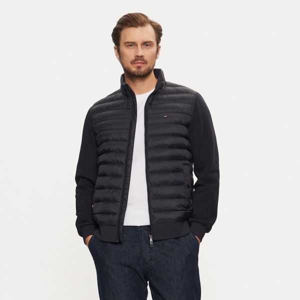 Tommy Hilfiger Mix Media Stand Collar Jas Navy