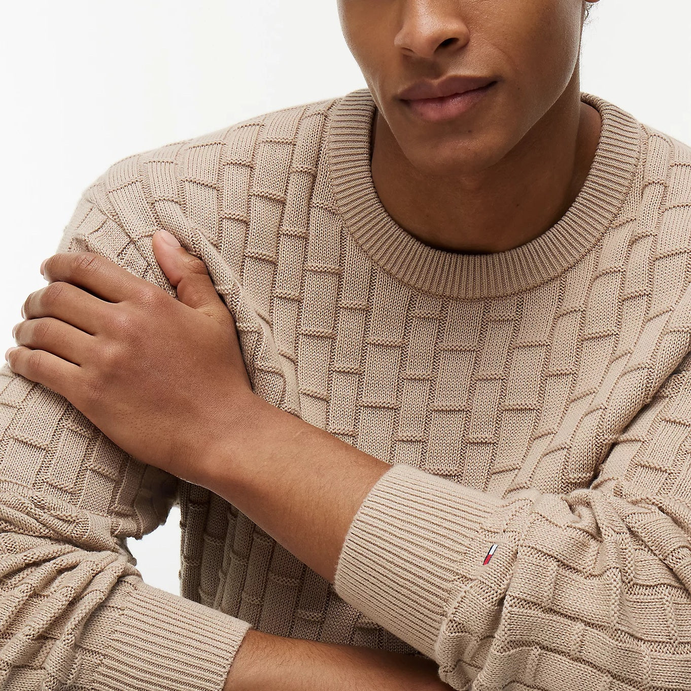 Tommy Hilfiger Mock Cable Sweater Beige