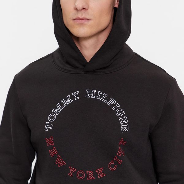Tommy Hilfiger Monotype Roundall Hoodie Zwart