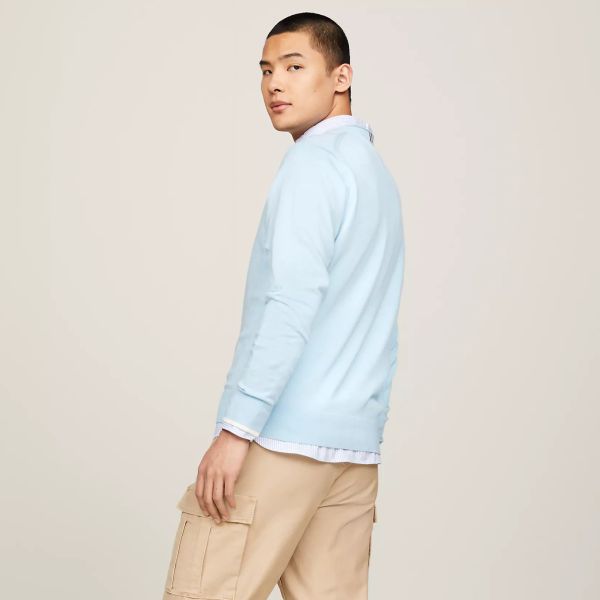 Tommy Hilfiger Mouline Organic Sweater Licht Blauw