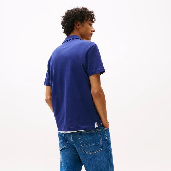 Tommy Hilfiger Open Knit Full Plack Overhemd Navy