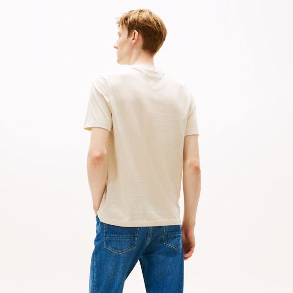 Tommy Hilfiger Outline Flag Script T-shirt Beige