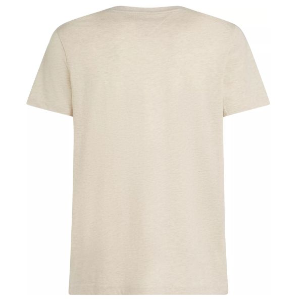 Tommy Hilfiger Outline Flag Script T-shirt Beige