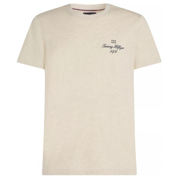 Tommy Hilfiger Outline Flag Script T-shirt Beige