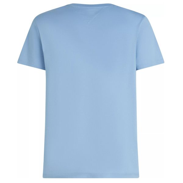 Tommy Hilfiger Outline Flag Script T-shirt Licht Blauw