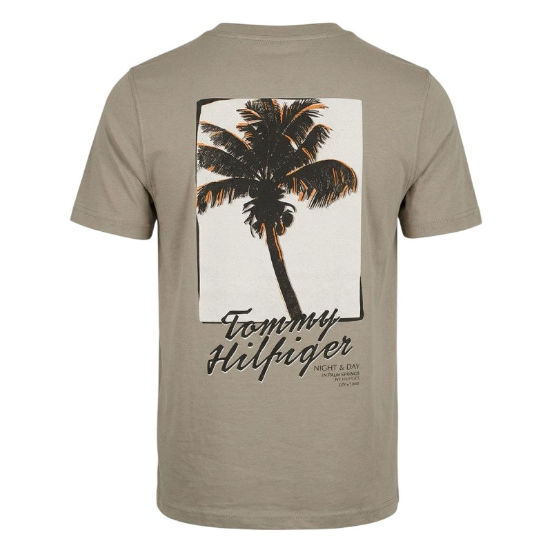 Tommy Hilfiger Palm Photo Print T-shirt Beige