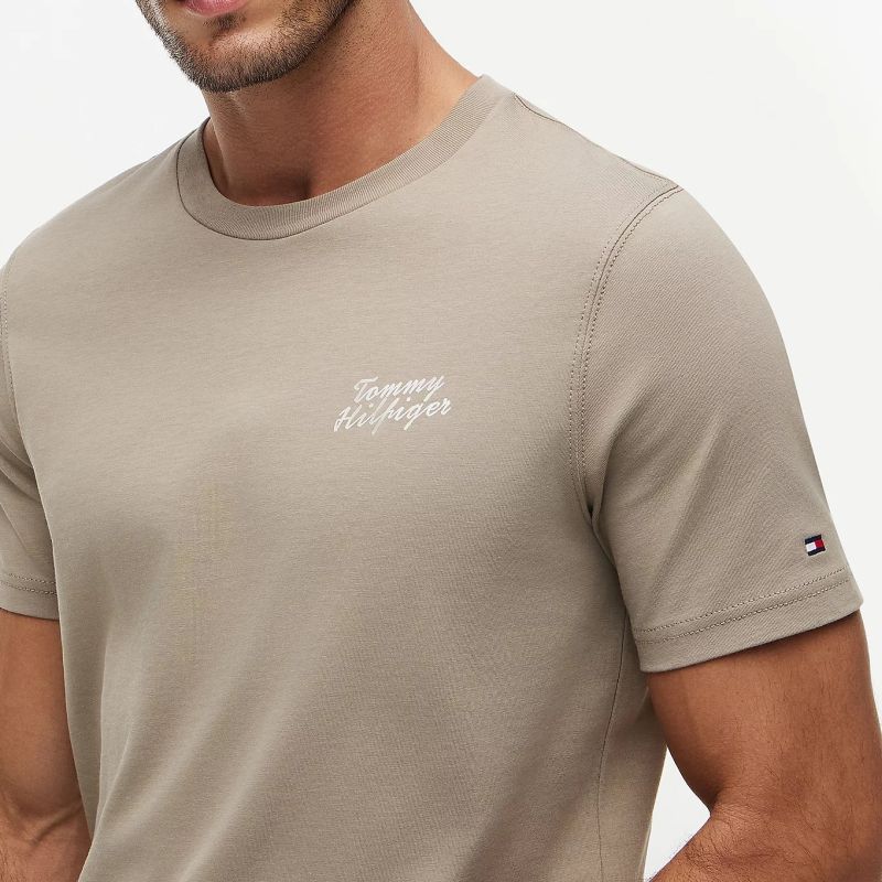 Tommy Hilfiger Palm Photo Print T-shirt Beige