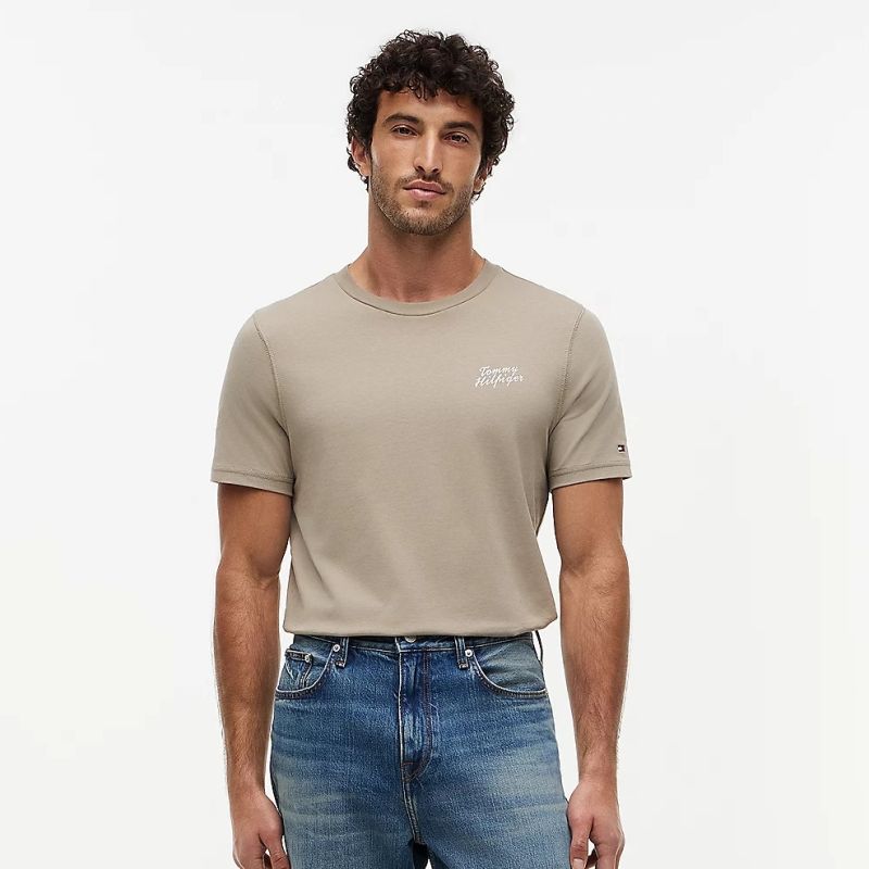 Tommy Hilfiger Palm Photo Print T-shirt Beige
