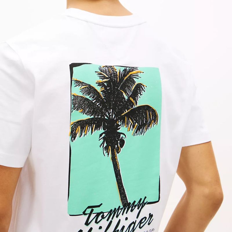 Tommy Hilfiger Palm Photo Print T-shirt Wit