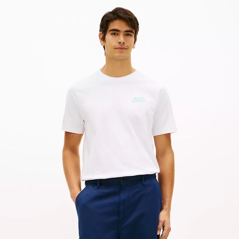 Tommy Hilfiger Palm Photo Print T-shirt Wit