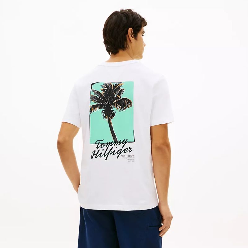 Tommy Hilfiger Palm Photo Print T-shirt Wit