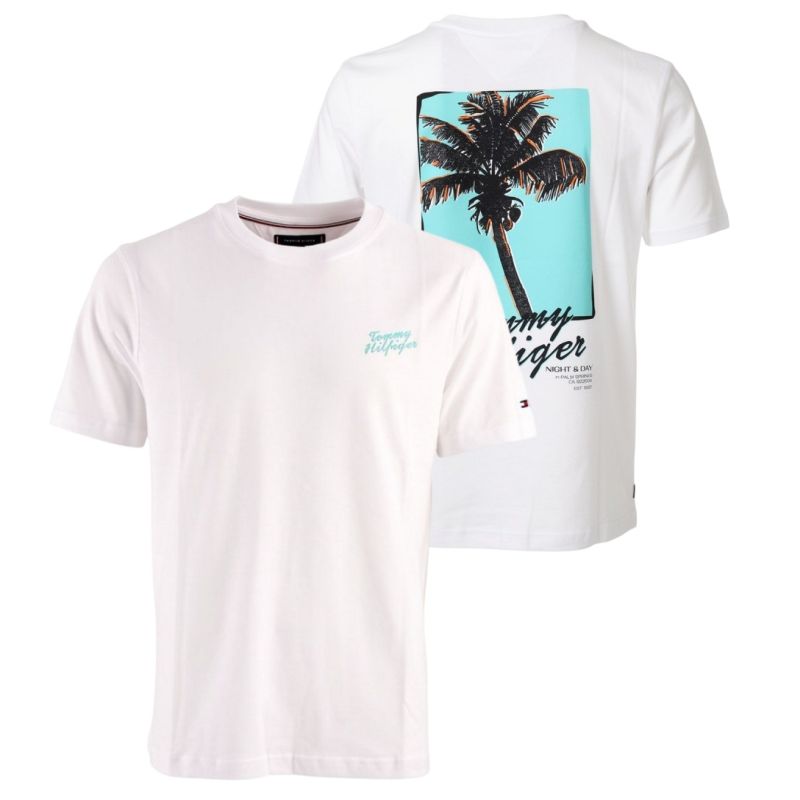 Tommy Hilfiger Palm Photo Print T-shirt Wit