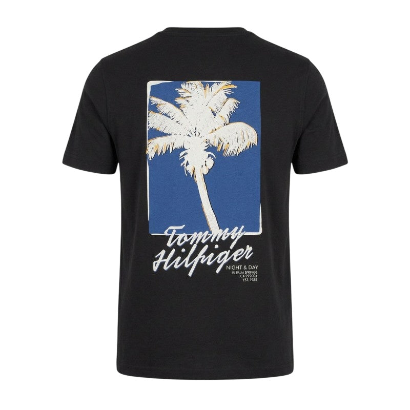 Tommy Hilfiger Palm Photo Print T-shirt Zwart