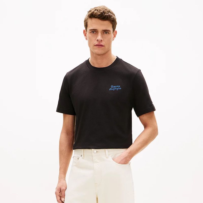 Tommy Hilfiger Palm Photo Print T-shirt Zwart