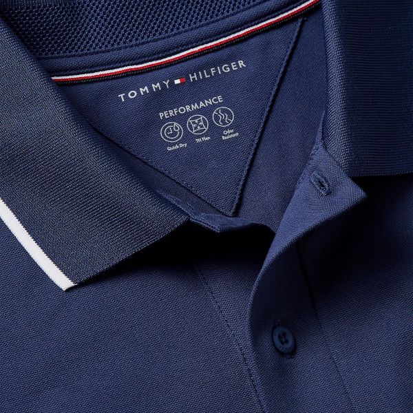 Tommy Hilfiger Performance Tipped Polo Navy