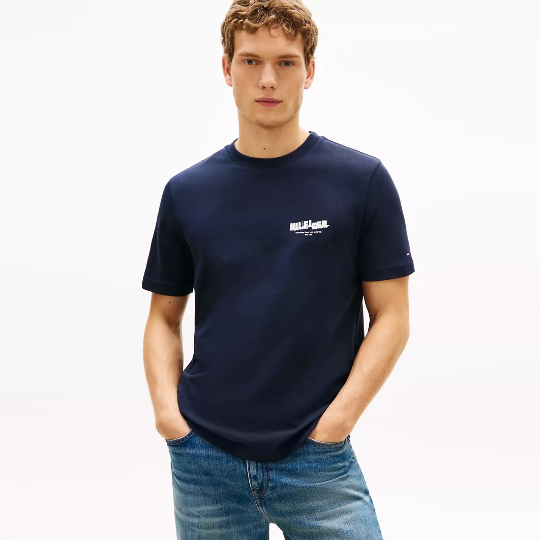 Tommy Hilfiger Photo Print Hilfiger T-shirt Navy