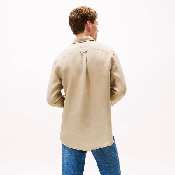 Tommy Hilfiger Pigment Dyed Solid Overhemd Beige