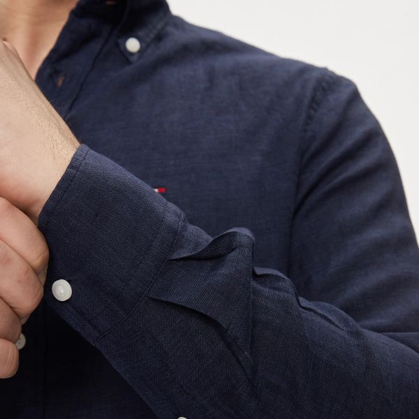 Tommy Hilfiger Pigment Dyed Solid Overhemd Navy