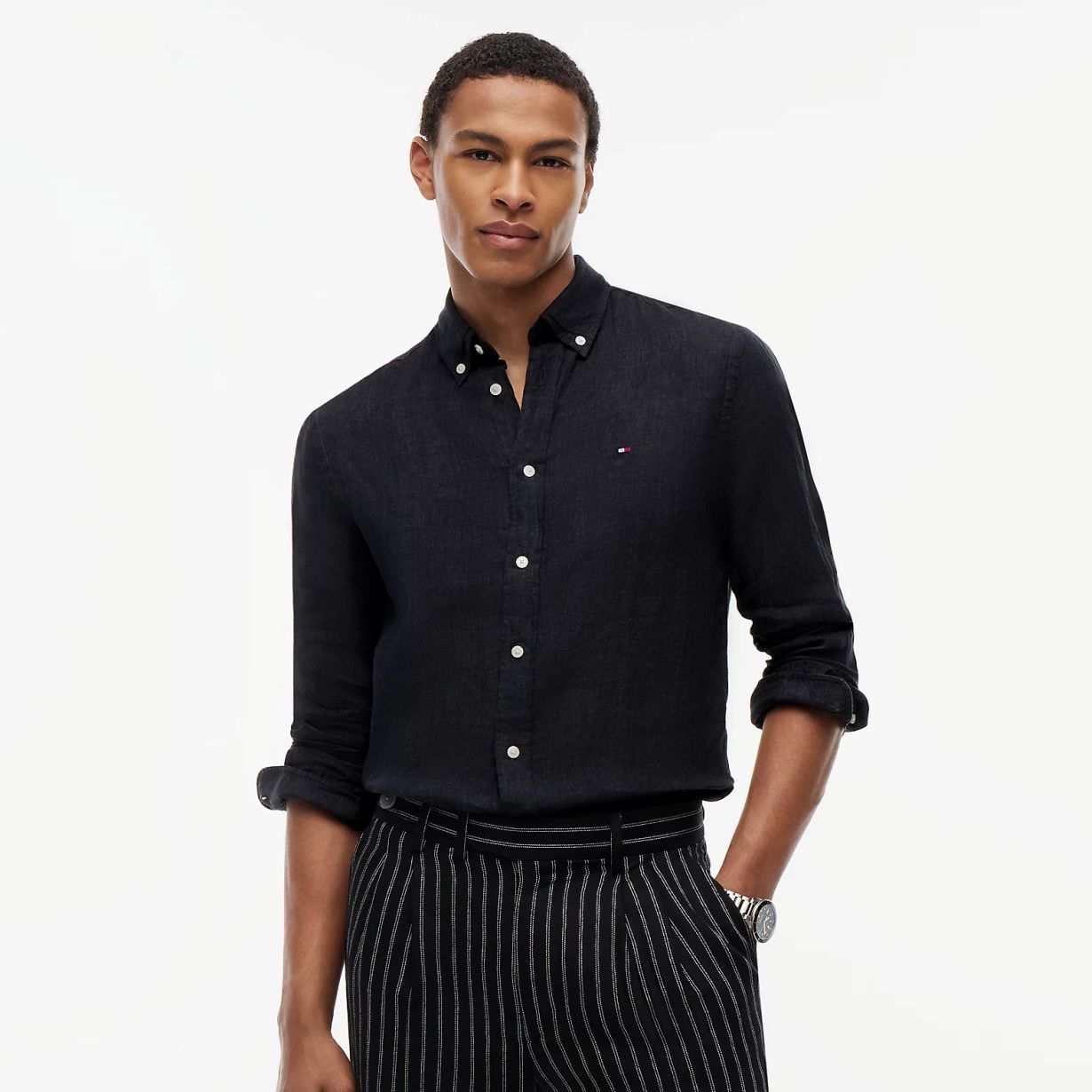 Tommy Hilfiger Pigment Dyed Solid Overhemd Zwart