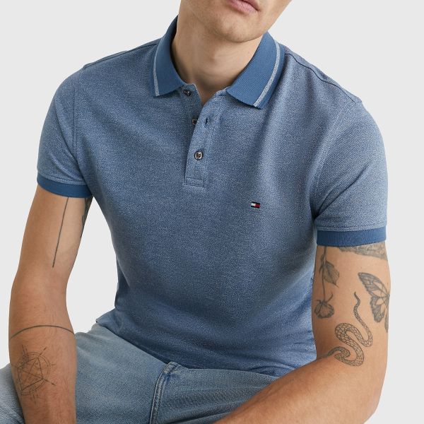 Tommy Hilfiger Pretwist Mouline Polo Blauw