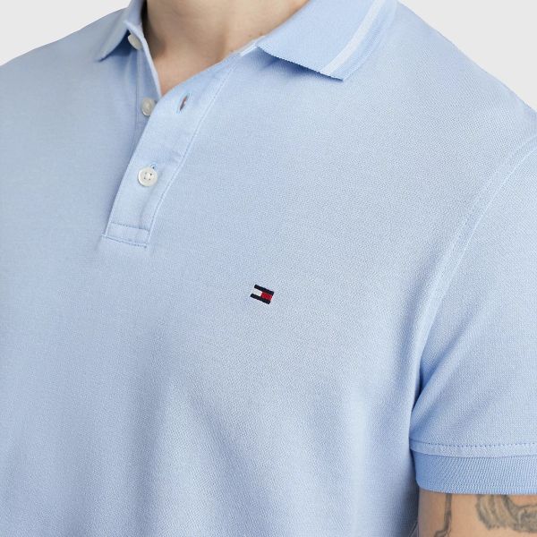 Tommy Hilfiger Pretwist Mouline Polo Licht Blauw