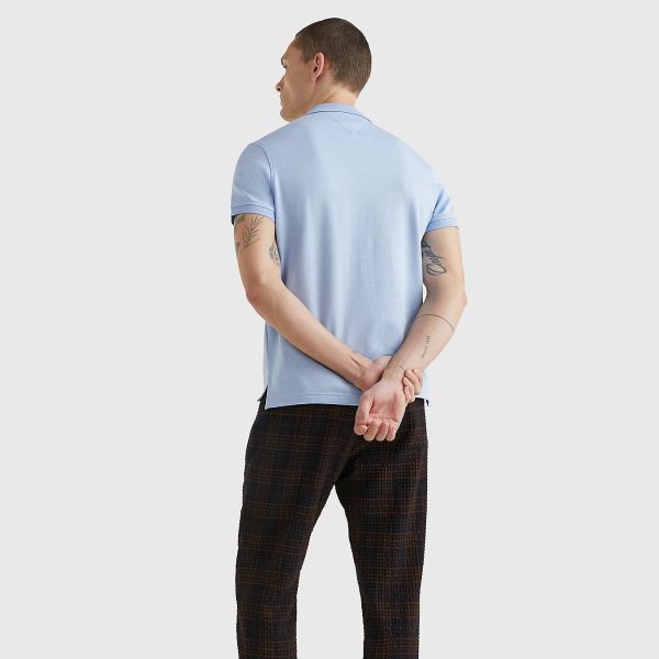 Tommy Hilfiger Pretwist Mouline Polo Licht Blauw