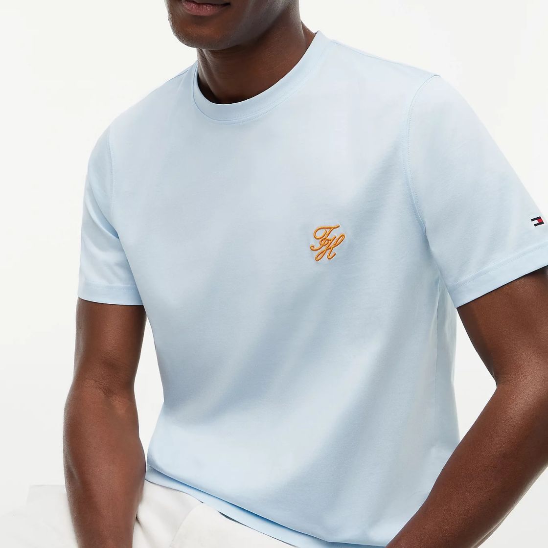 Tommy Hilfiger Script Monogram T-shirt Licht Blauw