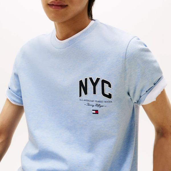 Tommy Hilfiger Script NYC T-shirt Licht Blauw
