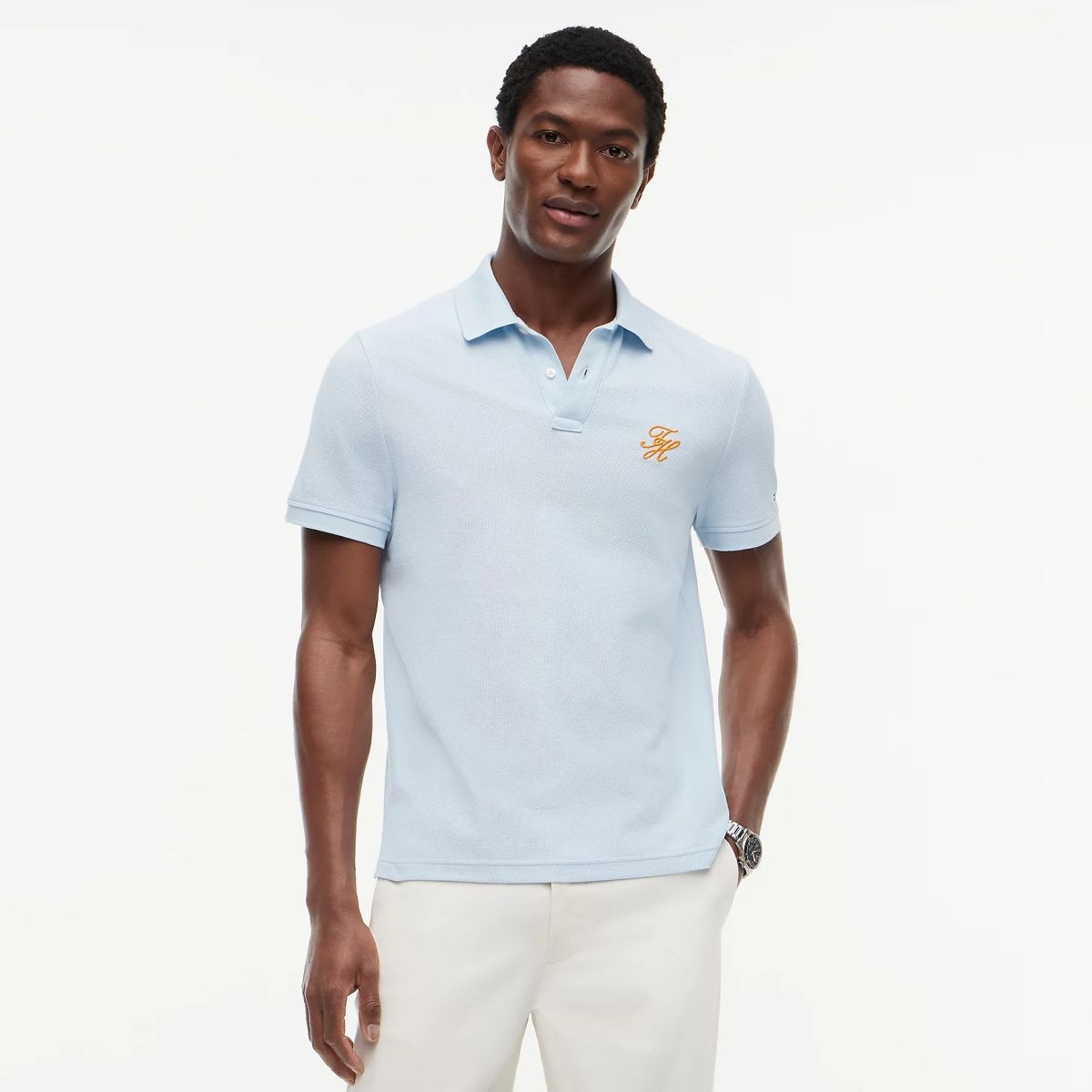 Tommy Hilfiger Script Regular Polo Licht Blauw