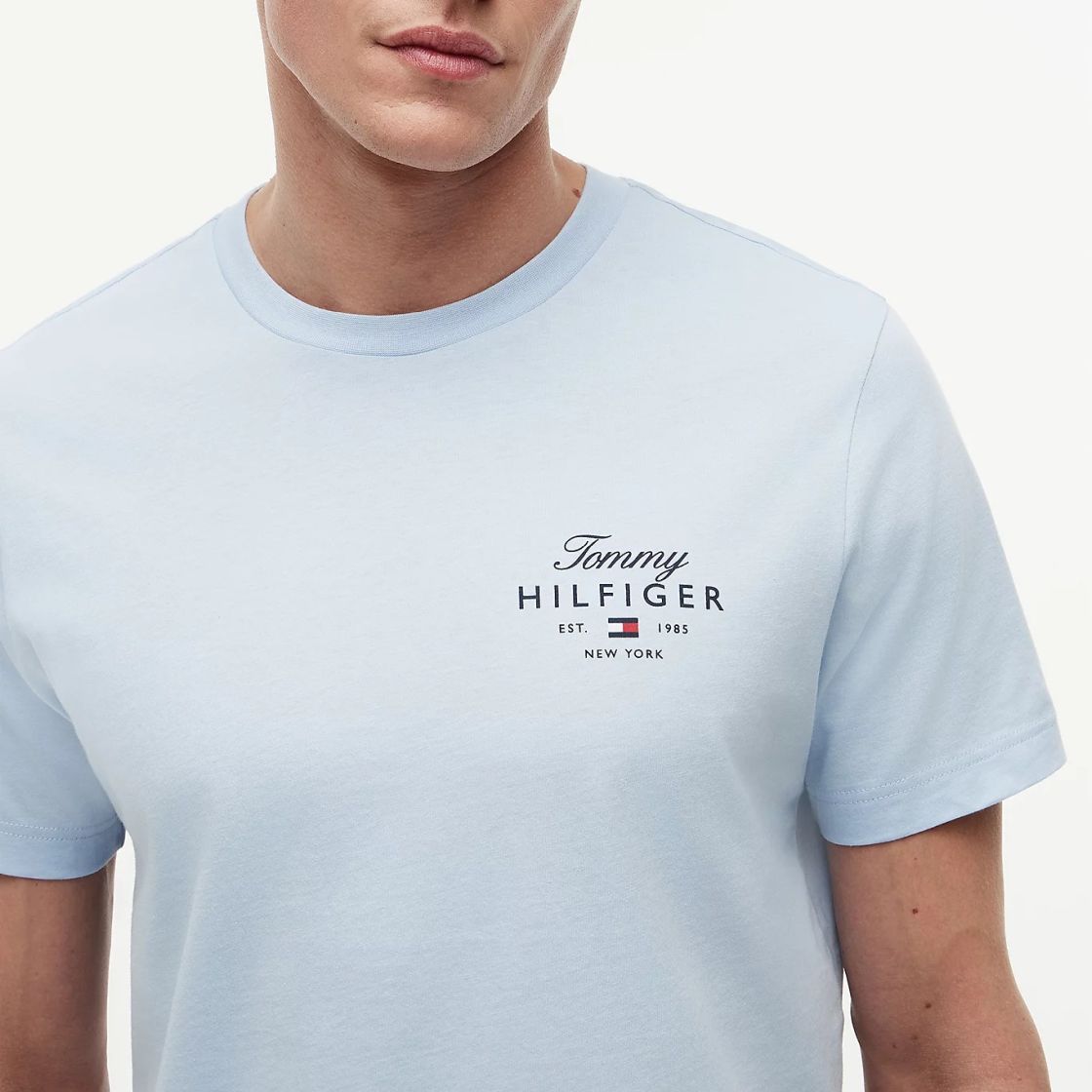 Tommy Hilfiger Script Stack T-shirt Licht Blauw